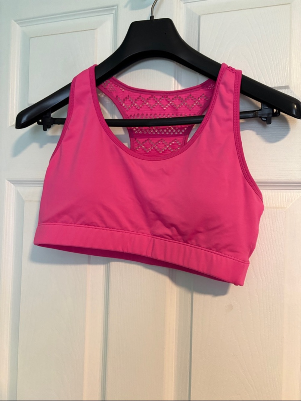 ZYIA Hot Pink Lace-Back Sports Bra